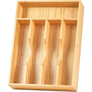 Bamboo Kitchen Drawer Organizer 9 Inch