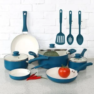 12-Piece Corsair Blue Nonstick Cookware Set